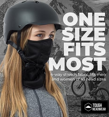 Tough Headwear Winter Face Mask & Ski Mask Neck Gaiter - Cold Weather Half Balaclava - Tactical Neck Warmer for Men & Women, Black - Balaclava, One Size