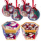 Invero 14 Piece Santa Father Christmas Theme Decoupage Baubles Set - Ideal for all Types of Christmas Trees or General Home Decoration - Includes Gift Storage Box