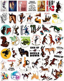 100pcs Horse Stickers Decals, Horse Riding Vinyl Stickers for Water Bottle Laptop Skateboard Car Helmet Luggage, Perfect Horse Gifts for for Adults Teens Kids