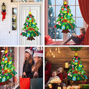 Felt Christmas Tree Set for Toddlers Kids with 3m/9.8ft Led String Light, 3.2ft/98cm Wall Hanging DIY Christmas Tree with 32 Detachable Ornaments for Xmas Home Decoration