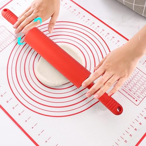 Plastic Handle Rolling Pin Non-Stick Silicone Rolling Pins,Mini Rolling Pin for Kids,Mini Silicone Rolling Pin,3 Pcs Rolling Pin Dough Roller,Silicone Rolling Pins Small Kitchen Dough Rolling Pins