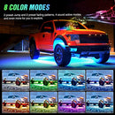 Nilight 4Pcs Car Underglow Neon Accent Strip Lights 252 LEDs RGB 8 Color Sound Active Function Music Mode with Wireless Remote Control Underbody Light Strips for Car Van SUV Truck