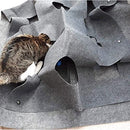 Collapsible Cat Agility Training Rug Mat Cat Activity Play Mat Scratching Thermal Bed Mat Playing Blanket Interactive Toy