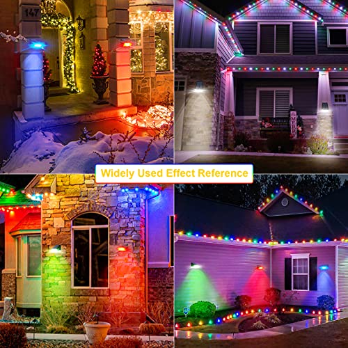 GUYULUX Solar Spotlights Multicolored, Dusk Til Dawn Solar Lighting Stay On All Night, 7-Color Cycling Landscape Light Outdoor, Super Bright Colorful Solar Wall Light for Halloween Christmas, 8-Pack