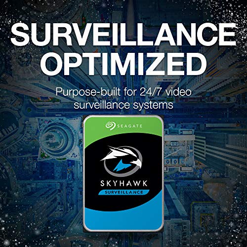 Seagate Skyhawk 4TB Internal Hard Drive HDD Video Recording up to 64 Cameras 3.5 Inch 64MB Cache SATA 6Gb/s Silver FFP Includes 3 Year Rescue Service Model No. ST4000VXZ16