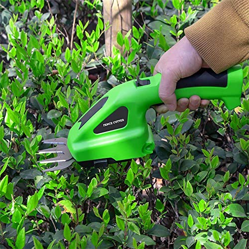 Ykgutilu Electric Hand Held Grass Shear Hedge Trimmer Shrubbery Clipper Cordless Battery Powered Rechargeable for Garden and Lawn