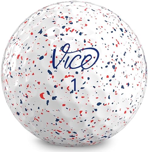 Vice Golf PRO DRIP RED & Blue 2020 | Features: DRIP Pattern, Impressive Colors, Premium Quality | Farben: Lime, RED & Blue | Profile: Designed for Advanced Golfers (VG1003077)