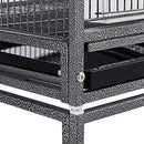 Yaheetech 41.5" Stackable Divided Breeder Breeding Parakeet Bird Cage for Canaries Cockatiels Lovebirds Finches Budgies Small Parrots with Rolling Stand, Black