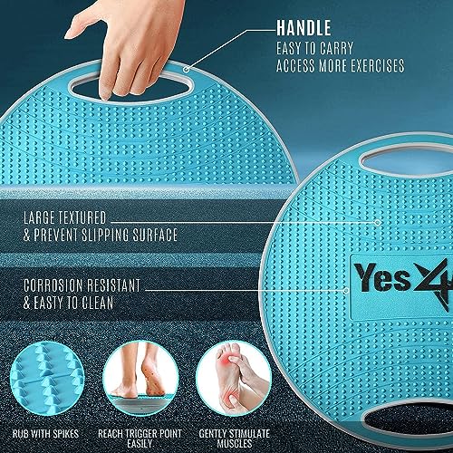 Yes4All EBGL Plastic Wobble Balance Board, 40 cm Surface Balance Board for Standing, Core Training, Gym Home Workout (Sky Blue)