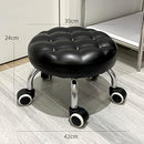 Round Low Roller Seat Stool Small Stool with Wheels Pulley Ottoman Comfortable