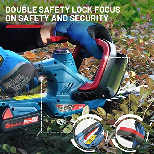 Enhulk 18'' Cordless Hedge Trimmer, Lightweight & Compact Trimmer, Battery & Charger Included