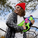 Nerf Mega CycloneShock Toy Blaster, Cybershock Color Style, 6-Dart Drum, 6 Nerf AccuStrike Mega Darts, Easy Priming (Amazon Exclusive)
