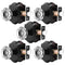 Orger Passage Door Knobs for Hallway and Closet, Glass Door Handles with Non-Locking Latch, Octagonal Clear Crystal Door Knobs 5 Pack, Black Vintage Rosette with Heavy Duty Crystal