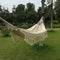 Macrame Cotton Camping Boho Hammock Woven Hanging Rope Chair Porch Swing with Crochet Fringe for Balcony Backyard Patio Garden Pool Outdoor and Indoor Natural White