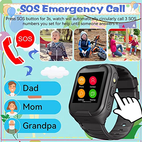 4G GPS Smart Watch for Kids/Elderly Global Waterproof Phone Video Call SOS Emergency Alarm Voice Message Camera GPS Tracker Watch Real-Time Tracking Geo-Fence Touch Screen Senior Boys Girls Gift