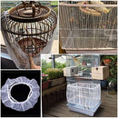 Bird Cage Seed Catcher Skirt, Bird Cage Mesh Net Cover, Parakeet Cage Skirt, Bird Cage Cover Seed Catcher for Round Square Cages (White, XL)
