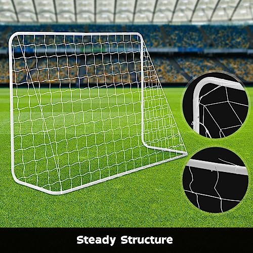 Soccer Goal Football Net Set Kids Adults Sports Training Practice Metal Frame Home Backyard Outdoor Games Match 1.83x1.22m