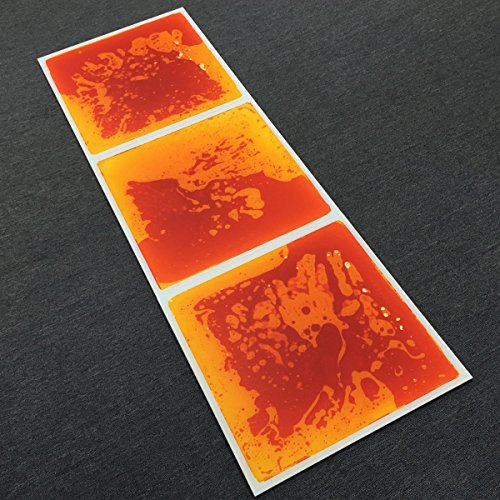 Art3d Liquid Sensory Floor Tiles, Children Play Equipment Sensory Play Mats, 30x30 CM, Red-Yellow