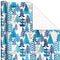 Hallmark Blue Foil Christmas Wrapping Paper with Cut Lines on Reverse (3 Rolls: 60 sq. ft. TTL) Snowmen, Snowflakes, Christmas Trees