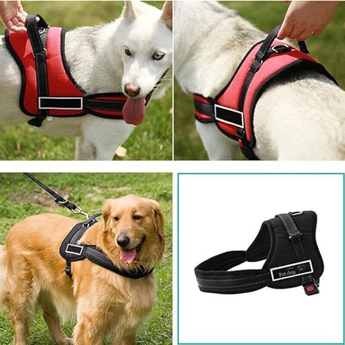 No-Pull Dog Harness Pet Puppy Large Dog Vest Adjustable Padded Handle S-XL - Comfortable Oxford Mesh Vest with Padded Handle