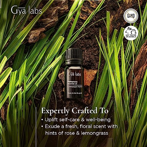 Gya Labs Palmarosa Essential Oil (10ml) - Sweet & Floral Scent