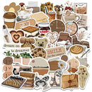 Vintage Art Aesthetic Stickers, 60 Pcs Artistic Brown Vinyl Waterproof Stickers for Laptop Water Bottles Journaling Scrapbook Computer Travel Case Guitar Luggage Decals for Kids Teens (Brown Vintage)