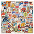 Travel Map Stickers,100 PCS Travel Around The World Graffiti Vinyl Waterproof Decals for Water Bottles Computer Bicycle Skateboard Luggage Phone Pad Laptop Kids Teens Stickers Pack