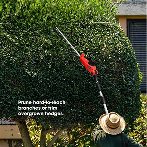 SHOGUN Pole Hedge Trimmer Cordless Electric Extendable Long Reach Telescopic Handle Garden Tool Fast Charger 20V