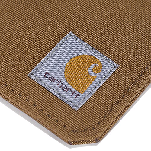 CARHARTT Unisex Adult Nylon Duck Id Holder and Lanyard, Water-Repellent Canvas Id Holder with Reflective Lanyard Wallet, Nylon Duck (Carhartt Brown), One Size US