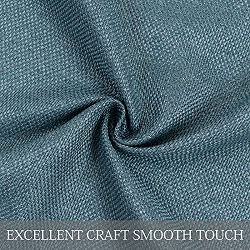MIULEE 2 Panels Linen Curtains 90 Inches Long Blackout Curtain Panels for Bedroom/Living Room Curtain Drapes Thermal Insulating Texture Grommet Top-Eggshell Blue