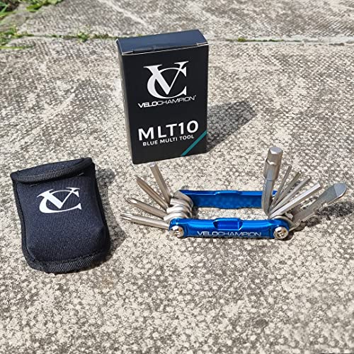 VeloChampion 14 in 1 Blue Multifunctional Bike Repair Cycling Multitool with Storage Case. Compact, Portable and Built to Last