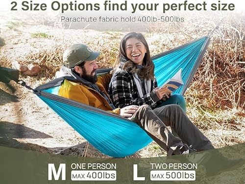 Camping Hammock Double & Single Portable Hammocks Camping Accessories for Outdoor, Indoor, Backpacking, Travel, Beach, Backyard, Patio, Hiking
