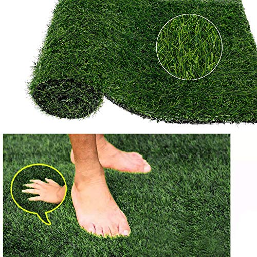 Green Artificial Grass Rug Grass Carpet Rug,Realistic Fake Grass Deluxe Turf Synthetic Turf Thick Lawn Pet Turf-Perfect for Indoor/Outdoor (0.4 *1.5m)