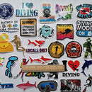 60Pcs Diving Sticker Scuba Diving Decals Outdoors Stickers for Water Bottles Fuel Tank Cap Carbody Scuba Tank Label