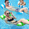 FUNNYTA Water Hammock, 4-in-1 Multi-Portable Water Pool Float Hammock (Saddle, Lounge Chair, Hammock and Drifter) for Adults, Suitable for Travel, Family and Recreation (Striped Blue)