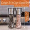 Ausgen Salt and Pepper Grinder Set Pack of 2 - Premium Stainless Steel Salt and Pepper Mill with Glass Body and Adjustable Coarseness - Large Size Spice Shaker with Cleaning Brush