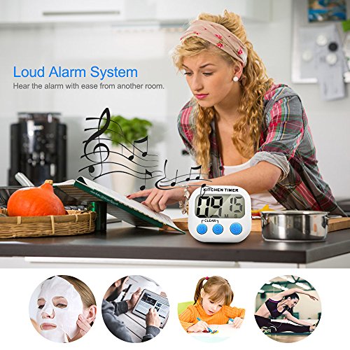 Kitchen Timer, Senhai Count up/Down Large LCD Display Electronical Memory Timer