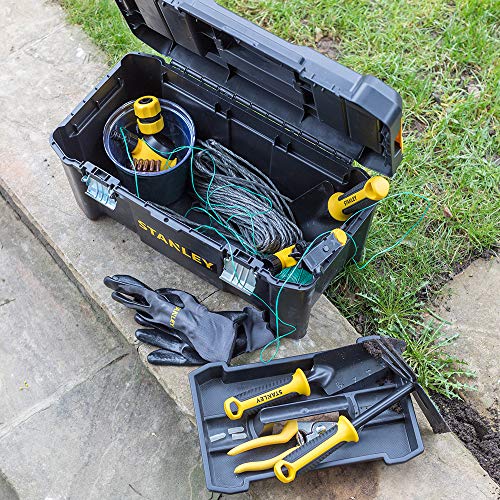 Stanley STST1-75521 Essential 19" Toolbox with Metal latches, Black/Yellow, Inch