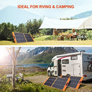 100 Watt Portable Solar Panel for Power Station, Foldable 100W Solar Panel for Camping Hiking Off-Grid Living, Monocrystalline Folding Panel Solar with 5V USB 18V DC Output(Black)