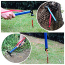 NUZAMAS New 32cm Outdoor Camping Tent Peg Stake Hammer Puller Aluminum Grip Blue with Holding Strap