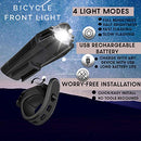 450 Lumen Bike Lights Front and Back Set - Bicycle Accessories for Night Riding - USB Rechargeable Bike Light Set, Waterproof, LED Safety Flashlight Cycling Accessories - Adult Kid MTB Helmet