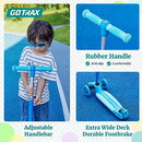 Gotrax KS1 Kids Kick Scooter, LED Lighted Wheels and 3 Adjustable Height Handlebars, Lean-to-Steer & Widen Anti-Slip Deck, 3 Wheel Scooter for Boys & Girls Ages 2-8 and up to 100 Lbs (Blue)