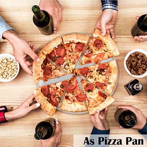 10-Inch Pizza Pan Round Pizza Tray, P&P CHEF Pizza Baking Tray Bakeware Set, Non-Toxic & Healthy, Heavy Duty & Durable, Oven & Dishwasher Safe, 3 Pack