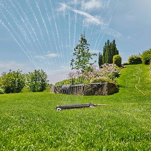 Gardena 18714-80 AquaZoom Fully Adjustable Oscillating Sprinkler, for Flexible, Leak Proof and Precise Watering, Made in Germany