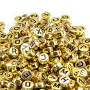 Zsail Letter Beads 1000pcs Acrylic Alphabet Letter Beads A-Z Letter for Jewelry Making (Gold)