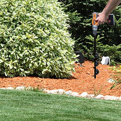 Garden Auger for Drill Bit - 3" Wide Helix x 17.5" Long Drill Auger Bit for Planting, Umbrella Post Hole Auger, Rustproof Rapid Planter with 10 mm Diameter Non-Slip Hex Shank - Rustproof