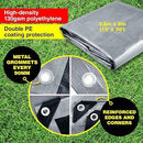 [2PCE] Handy Hardware Heavy Duty Grey Tarpaulin 130gsm 12' x 20' (360cm x 600cm) - Durable and Waterproof Cover