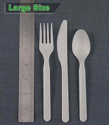 GreenWorks 100% Biodegradable Compostable CPLA Cornstarch Disposable Cutlery FORKS100 Ct 7 Heavyweight Utensils Flatware Forks