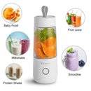 Portable Blender, Personal Blender for Shakes and Smoothies USB Rechargeable Juicer Cup, 300ml Waterproof Fruit Juicer Mixer for Travel Gym Office Outdoors (White)
