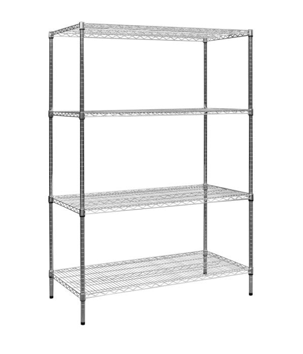 Modular Chrome Wire Storage Shelf 1200 x 600 x 1800 Steel Shelving